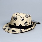 Шляпа детская соломенная для мальчика «Морская», р-р 52-54 - Фото 2