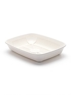 Лоток для кошек, 33.5×25×6 см, округлый, с сеткой, пластик, белый - Фото 2