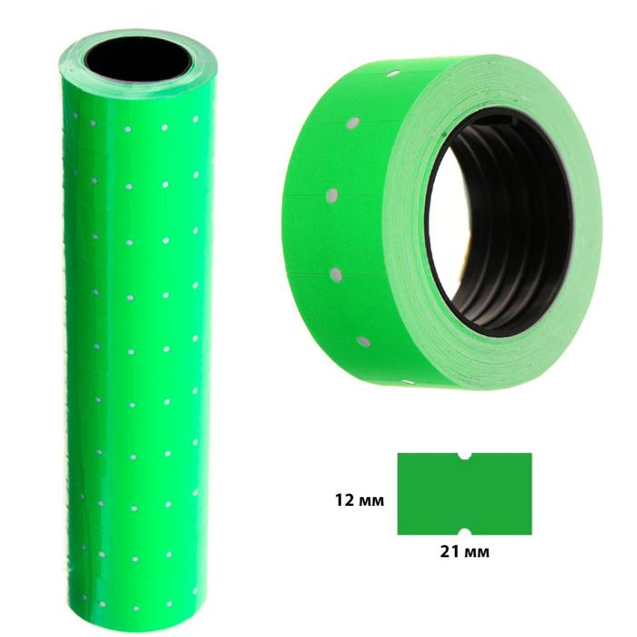 Этикет-лента 21 х 12 мм, прямоугольная, зелёная, 500 этикеток - фото 1896948246