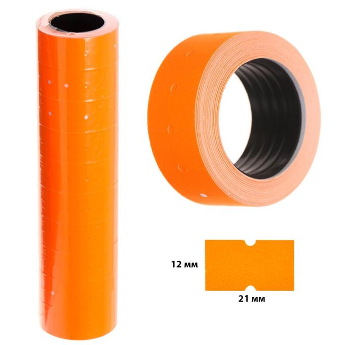 Этикет-лента 21 х 12 мм, прямоугольная, оранжевая, 500 этикеток - Фото 1