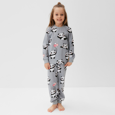 Пижама для девочки (джемпер, брюки) KAFTAN «Панды», размер 30 (98-104 см)