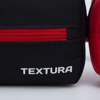 Сумка детская поясная на молнии, TEXTURA, наружный карман, цвет чёрный/красный - Фото 4