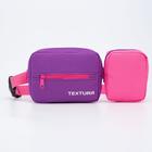 Сумка детская поясная на молнии, наружный карман, цвет фиолетовый/розовый - Фото 2