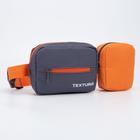 Сумка детская поясная на молнии, наружный карман, цвет серый/оранжевый - Фото 1