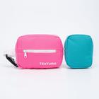 Сумка детская поясная на молнии, наружный карман, розовый/бирюзовый - Фото 2