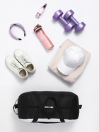 Сумка спортивная на молнии TEXTURA, средний размер, цвет чёрный/белый - фото 41554626