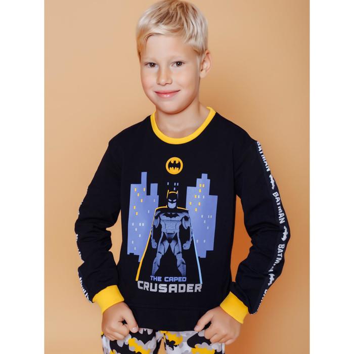 Свитшот для мальчиков Batman, рост 110 см, цвет чёрный - Фото 1