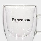 Кружка с двойными стенками Magistro «Дуо. Espesso», 80 мл, 9×6×6.5 см, стекло, прозрачная - Фото 3