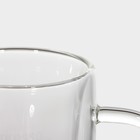 Кружка с двойными стенками Magistro «Дуо. Espesso», 80 мл, 9×6×6.5 см, стекло, прозрачная - Фото 5