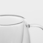 Кружка с двойными стенками Magistro «Дуо», 80 мл, 9×7×6.3 см, стекло, прозрачная - Фото 4