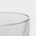 Пиала стеклянная с двойными стенками Magistro «Дуо», 400 мл, 13×13×8 см - Фото 3