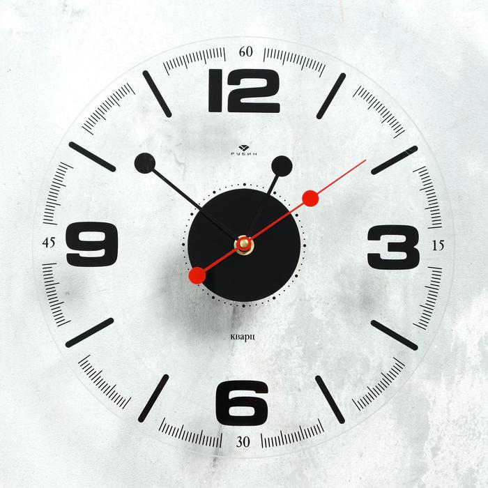 Часы настенные, интерьерные "Стиль 1", бесшумные, d-30 см, циферблат прозрачный - Фото 1