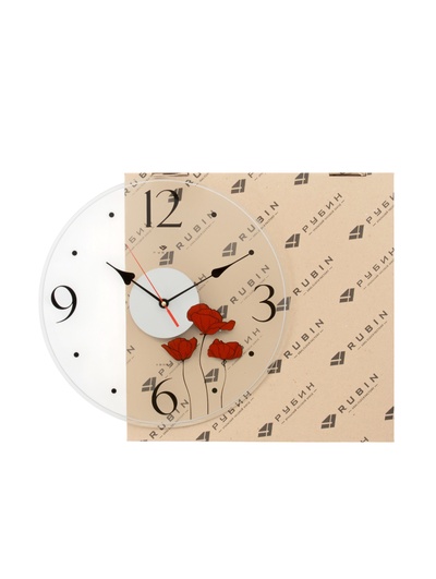 Часы настенные, интерьерные "Стиль", бесшумные, d-30 см, циферблат прозрачный