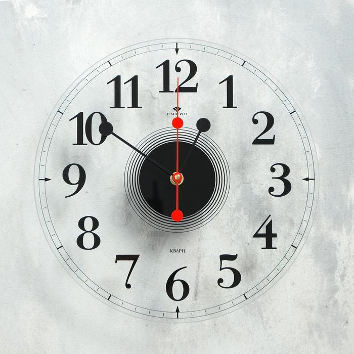 Часы настенные, интерьерные "Стиль 3", бесшумные, d-30 см, циферблат прозрачный - Фото 1
