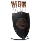 Набор для шашлыка "Горы", шампурница, 8 шампуров узбекских с деревянной ручкой 50 см - фото 9230081