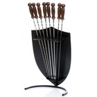 Набор для шашлыка "Горы", шампурница + 8 шампуров,  50 х 30 х 6 см - фото 24284059