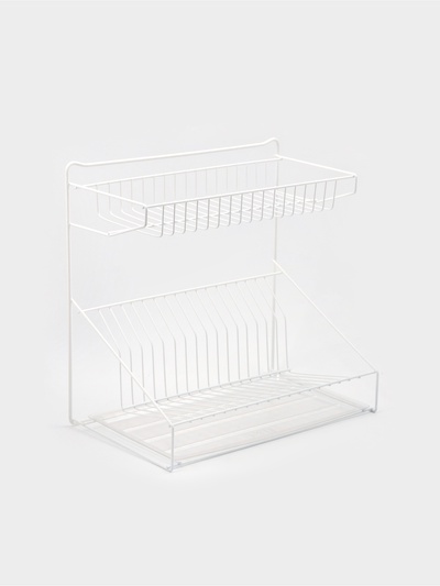 Сушилка для посуды с поддоном, 38.5×38.5×24 см, белый