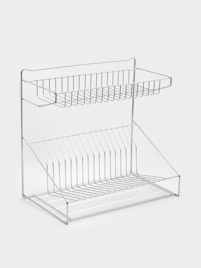 Сушилка для посуды с поддоном, 38.5×38.5×24 см, хром