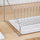 Сушилка для посуды с поддоном, 38.5×38.5×24 см, хром - Фото 3