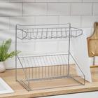 Сушилка для посуды с поддоном, 38.5×38.5×24 см, хром - Фото 4