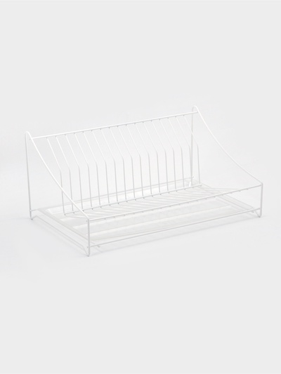 Сушилка для посуды с поддоном, 38×17.5×23.5 см, белая