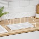 Сушилка для посуды с поддоном, 38×17.5×23.5 см, белая - Фото 2