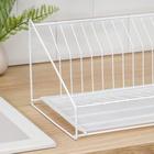 Сушилка для посуды с поддоном, 38×17.5×23.5 см, белая - Фото 3