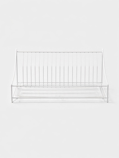 Сушилка для посуды с поддоном, 38×17.5×23.5 см, белая