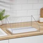 Сушилка для посуды с поддоном, 38×17.5×23.5 см, хром - Фото 2