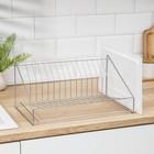 Сушилка для посуды с поддоном, 38×17.5×23.5 см, хром - Фото 3