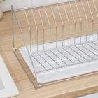 Сушилка для посуды с поддоном, 38×17.5×23.5 см, хром - Фото 4