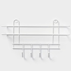 Полка для ванной прямая, 4 крючка, 33×12.5×21 см, белая - Фото 5