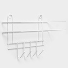 Полка для ванной прямая, 4 крючка, 33×12.5×21 см, белая - Фото 7