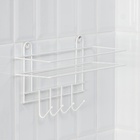 Полка для ванной прямая, 4 крючка, 33×12.5×21 см, белая - Фото 6