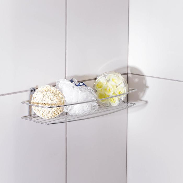 Полка для ванной прямая, 34×11,5×4,5 см, хром - фото 18540195