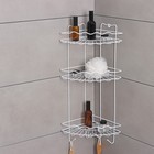 Полка для ванной угловая «Волна», 3-ярусная, 24×24×64 см, белая - Фото 1