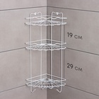 Полка для ванной угловая «Волна», 3-ярусная, 24×24×64 см, белая - Фото 3