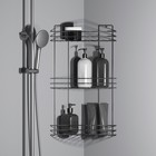 Полка для ванной угловая 3-ярусная, 19×19×45 см, хром - Фото 5