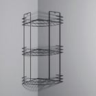 Полка для ванной угловая 3-ярусная, 19×19×45 см, хром - Фото 6