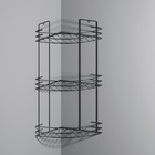 Полка для ванной угловая 3-ярусная, 19×19×45 см, хром - Фото 8