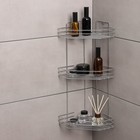 Полка для ванной угловая 3-ярусная, 20.5×20.5×52 см, хром - Фото 1