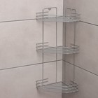 Полка для ванной угловая 3-ярусная, 20.5×20.5×52 см, хром - Фото 2