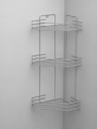 Полка для ванной угловая 3-ярусная, 20.5×20.5×52 см, хром - Фото 3