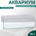 Аквариум Прямоугольный «Акваскейп» прозрачный шов, 36 л, 60×30×20 см - Фото 1