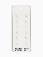 Серьги пусеты QF «Романтика», 6 пар, розочка, чёрно-белые в серебре  (артикул 5358179)  большой выбор товаров оптом и в розницу по низким ценам с доставкой