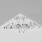 Серьги пусеты «Романтика. Винтажная роза», 4 пары, бело-серые в серебре - Фото 3