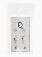 Серьги пусеты QF «Романтика», 4 пары, кольца, белые в серебре - Фото 6