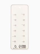 Серьги пусеты QF «Романтика», 6 пар, цветочки, чёрно-белый в серебре - Фото 3