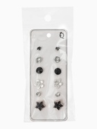 Серьги пусеты QF «Романтика», 6 пар, цветочки, чёрно-белый в серебре - Фото 6