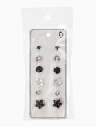 Серьги пусеты QF «Романтика», 6 пар, цветочки, чёрно-белый в серебре - Фото 7